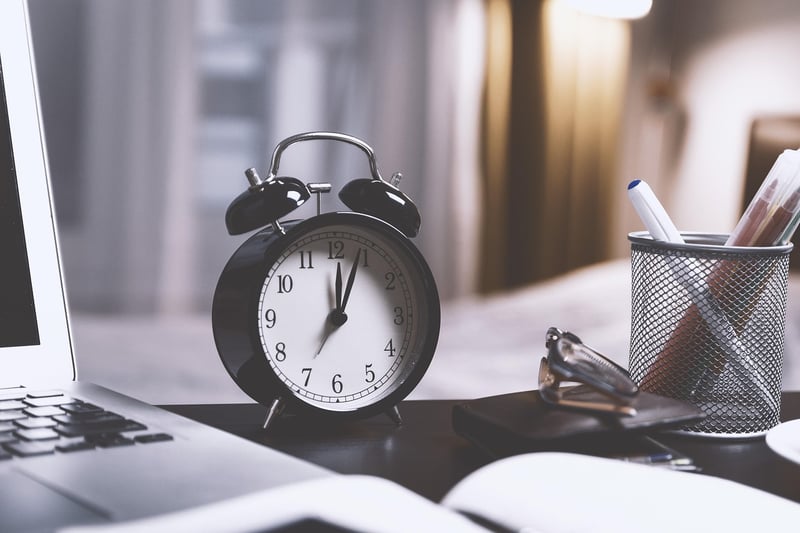 Business clock showing deadlines